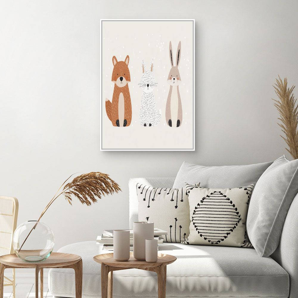 Tableau imprimé pour enfants 'Animaux mignons'