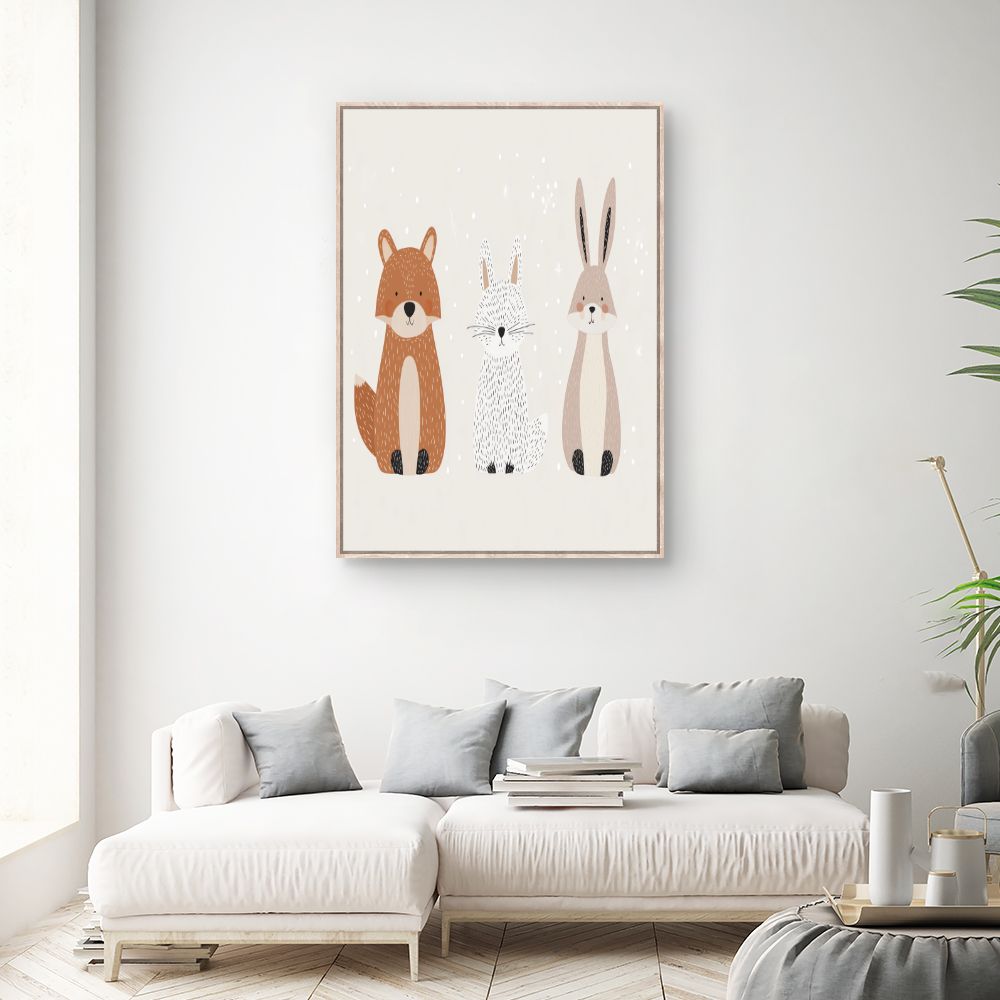 Tableau imprimé pour enfants 'Animaux mignons'