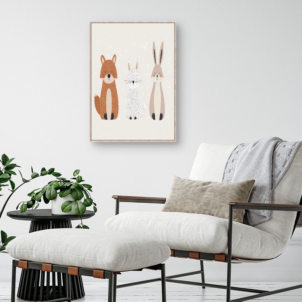 Tableau imprimé pour enfants 'Animaux mignons'