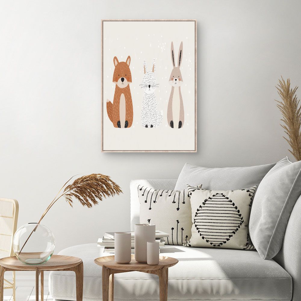 Tableau imprimé pour enfants 'Animaux mignons'