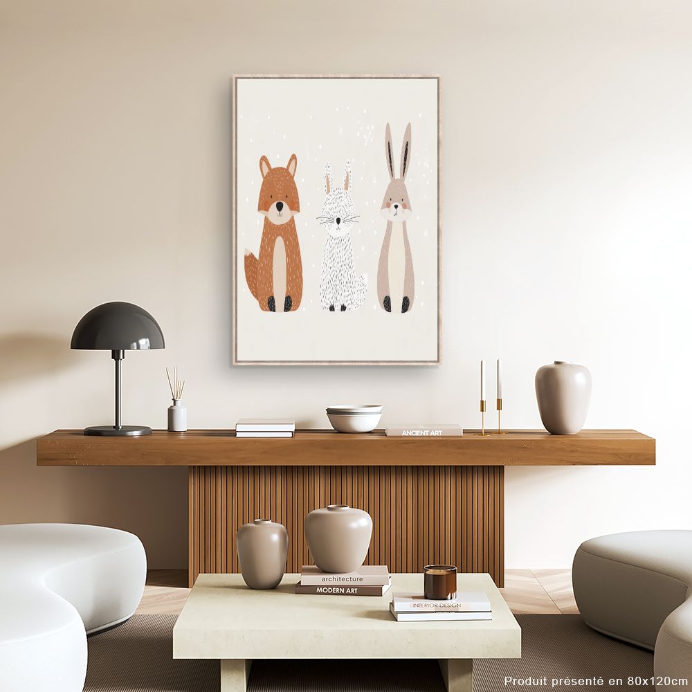 Tableau imprimé pour enfants 'Animaux mignons'