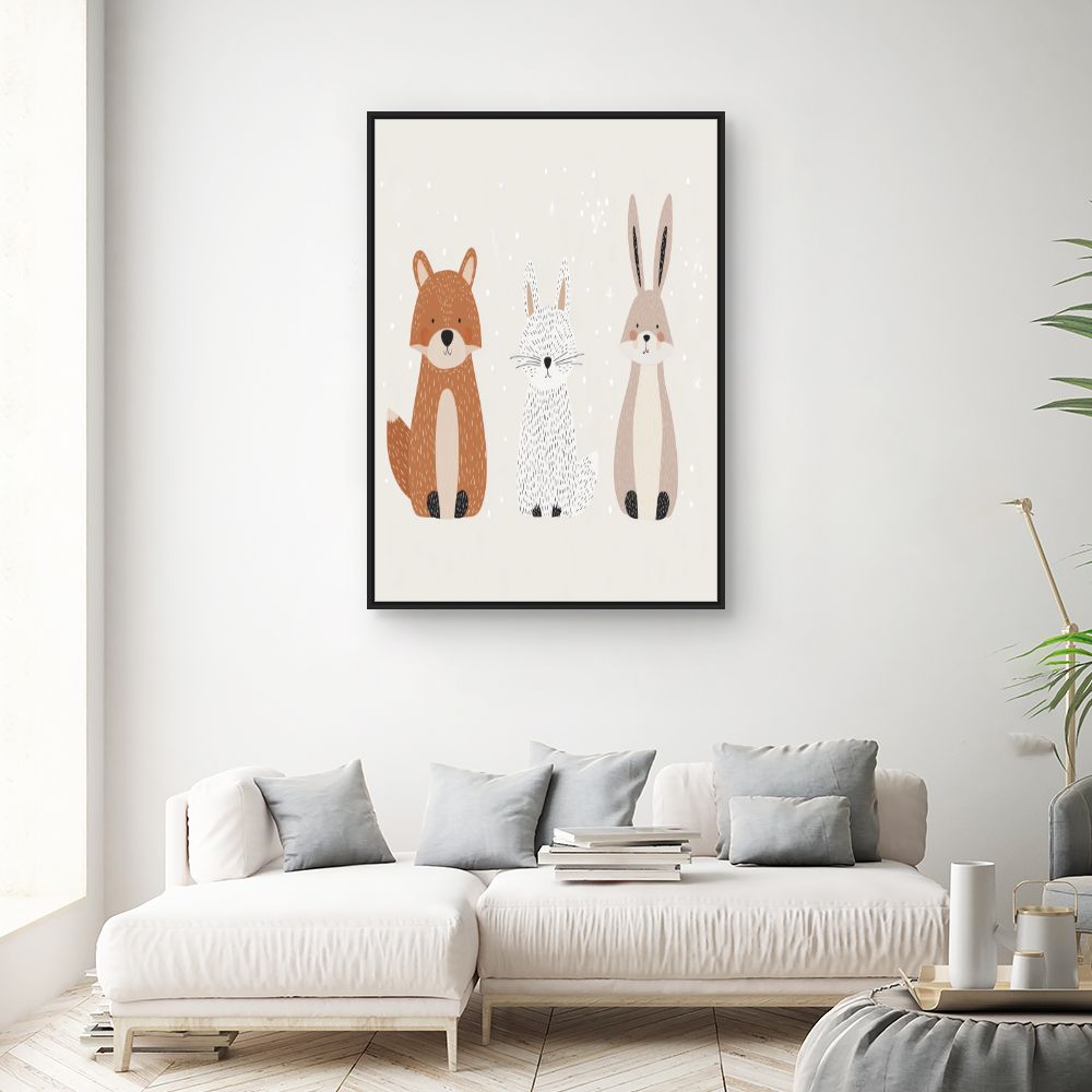 Tableau imprimé pour enfants 'Animaux mignons'
