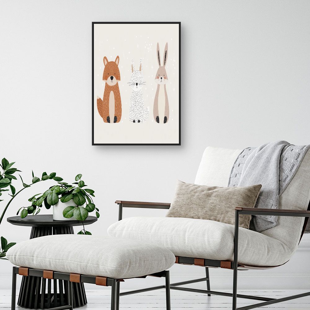 Tableau imprimé pour enfants 'Animaux mignons'