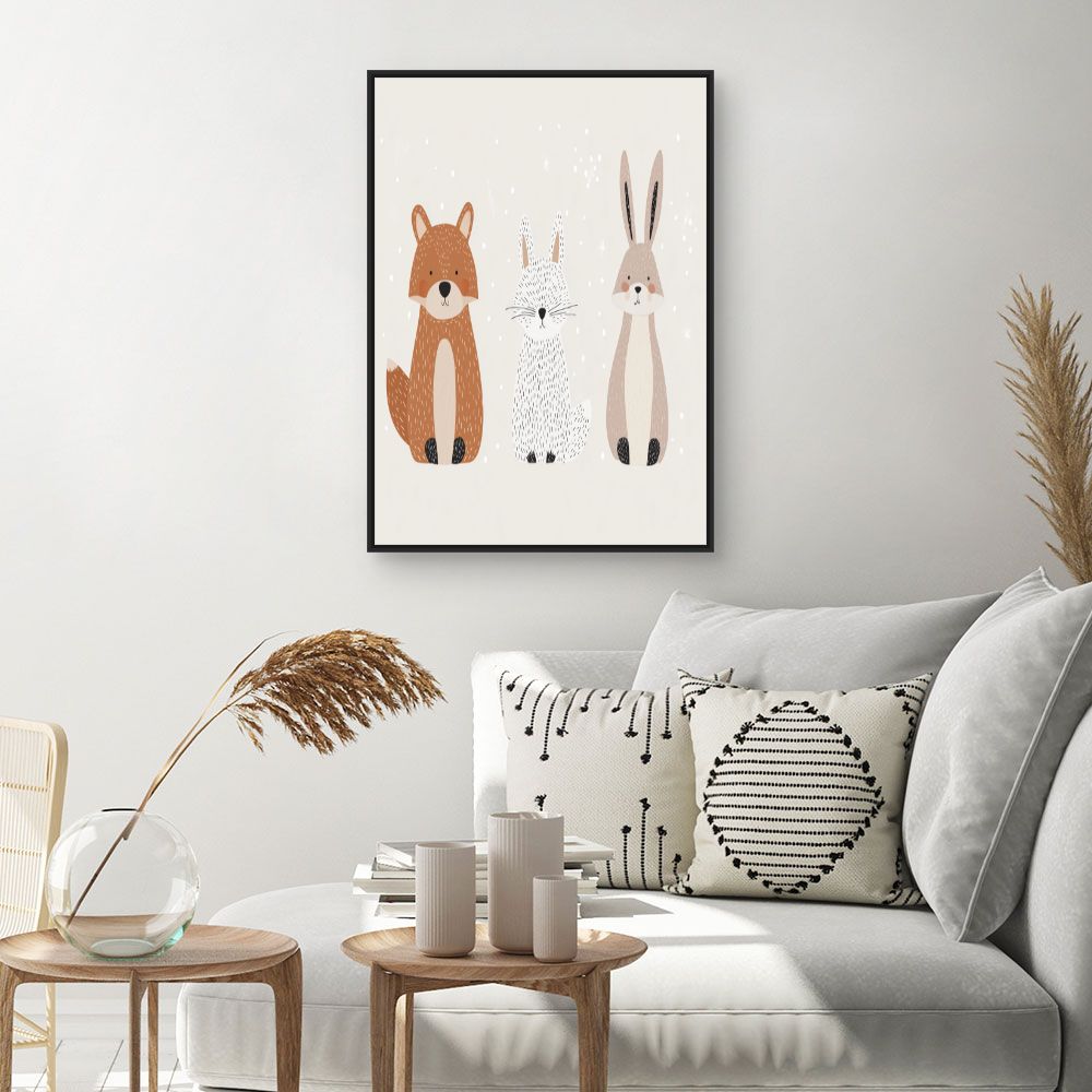 Tableau imprimé pour enfants 'Animaux mignons'