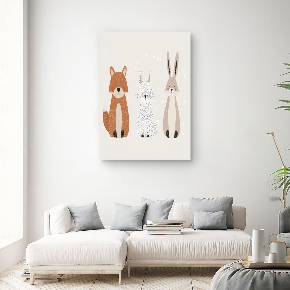 Tableau imprimé pour enfants 'Animaux mignons'