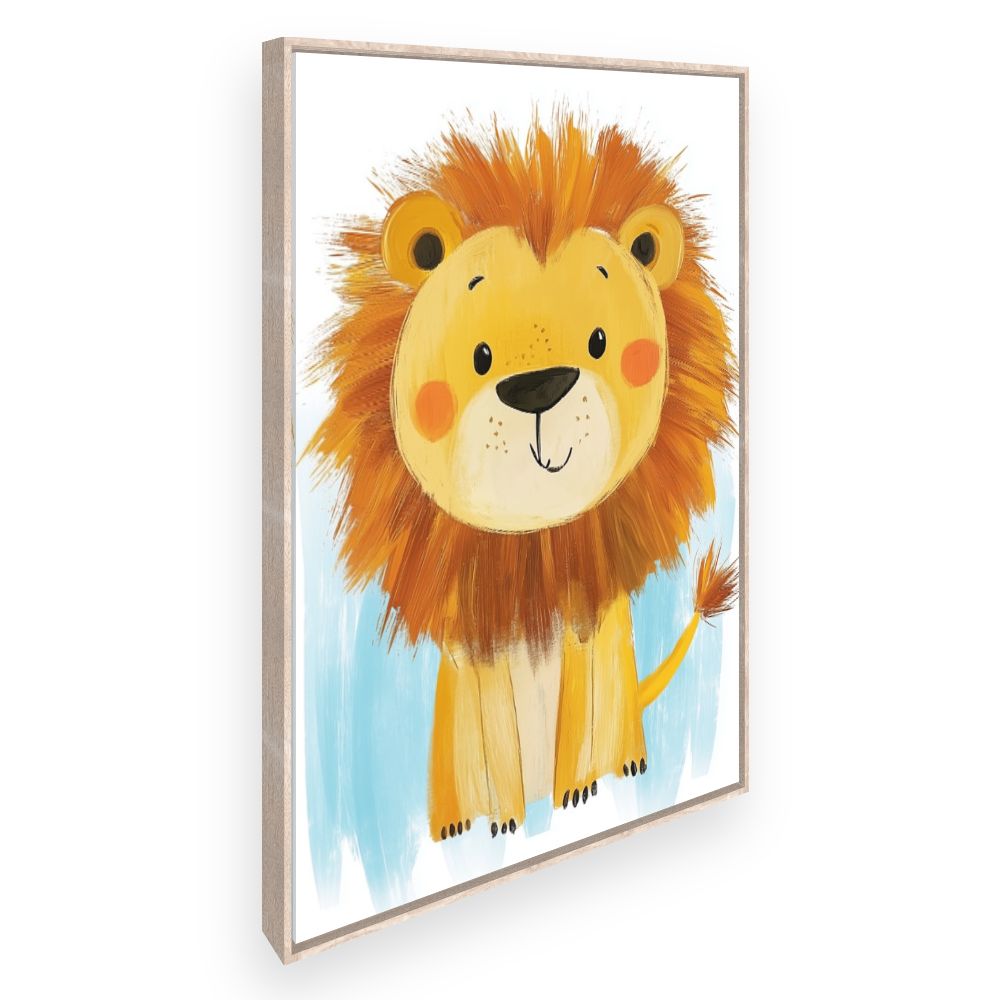 Tableau imprimé pour enfants 'Lion mignon coloré'