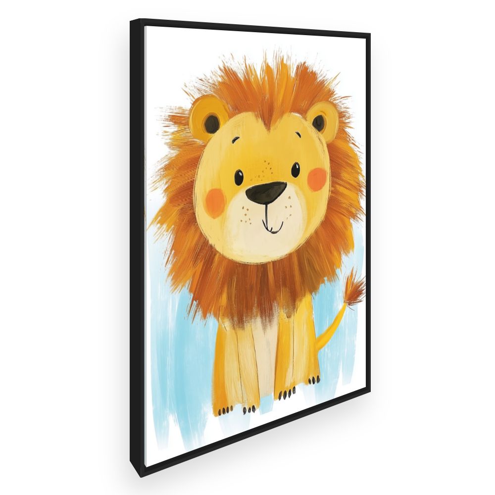 Tableau imprimé pour enfants 'Lion mignon coloré'