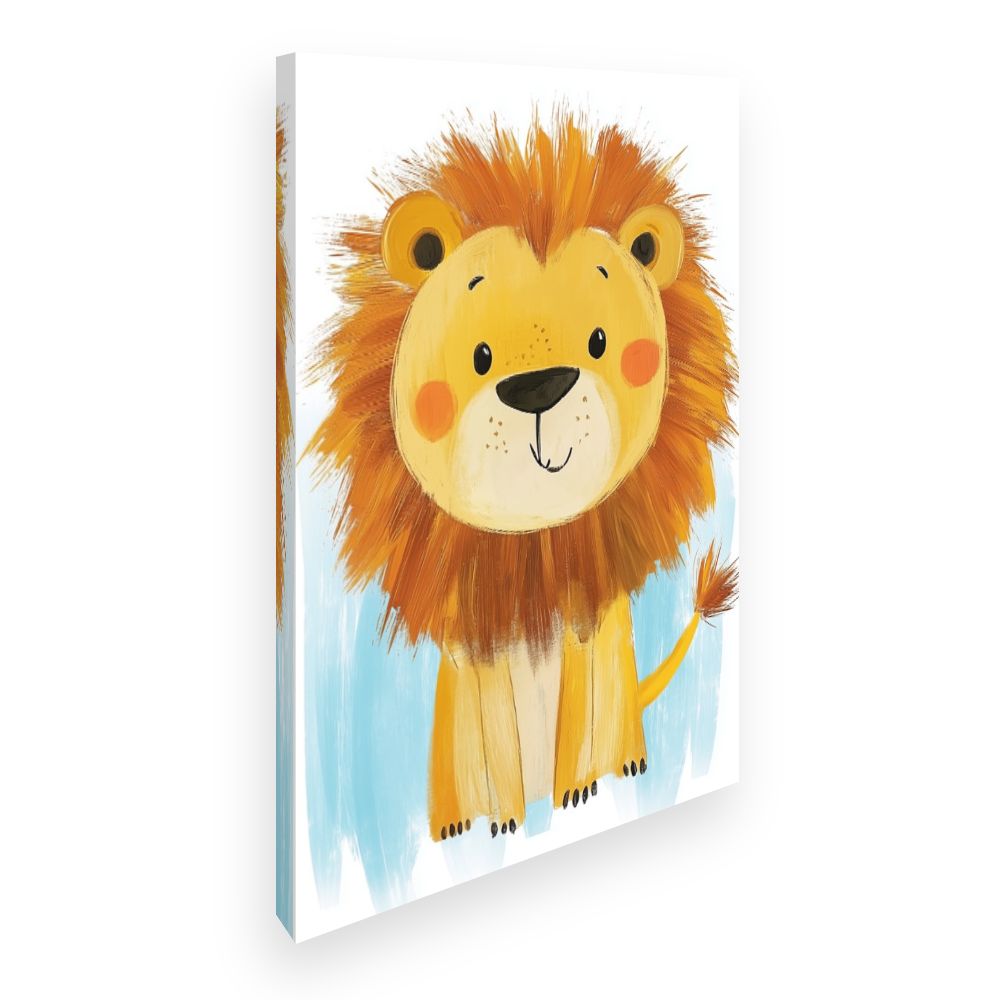 Tableau imprimé pour enfants 'Lion mignon coloré'