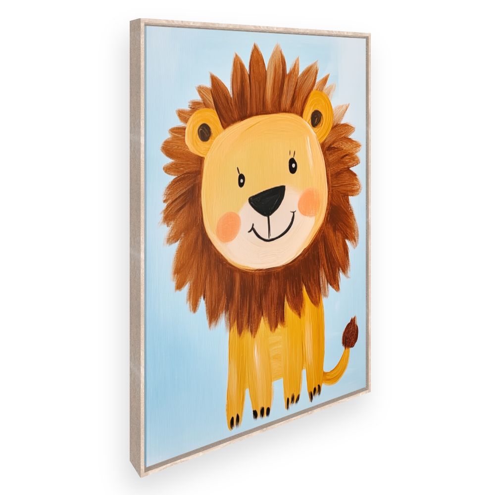 Tableau imprimé pour enfants 'Lion joyeux'