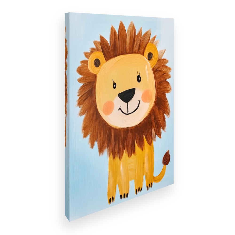 Tableau imprimé pour enfants 'Lion joyeux'