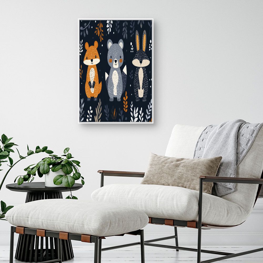 Tableau imprimé pour enfants 'Animaux adorables'