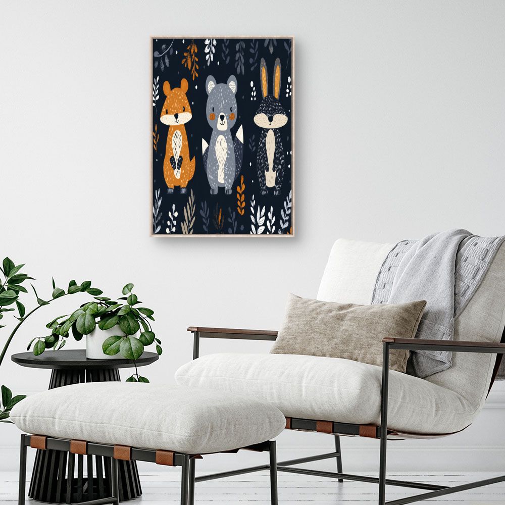 Tableau imprimé pour enfants 'Animaux adorables'