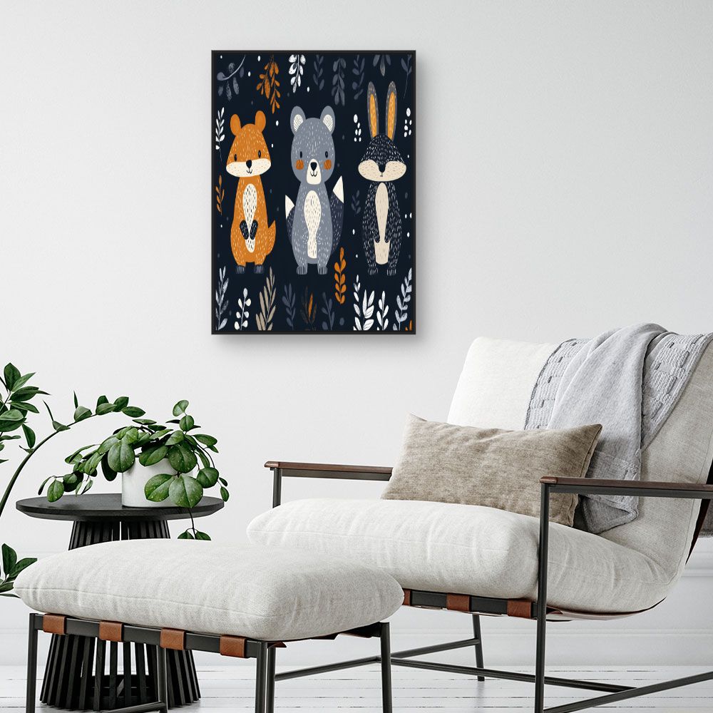 Tableau imprimé pour enfants 'Animaux adorables'