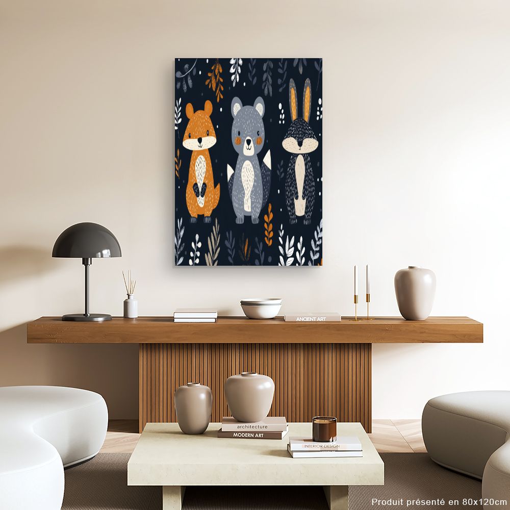 Tableau imprimé pour enfants 'Animaux adorables'