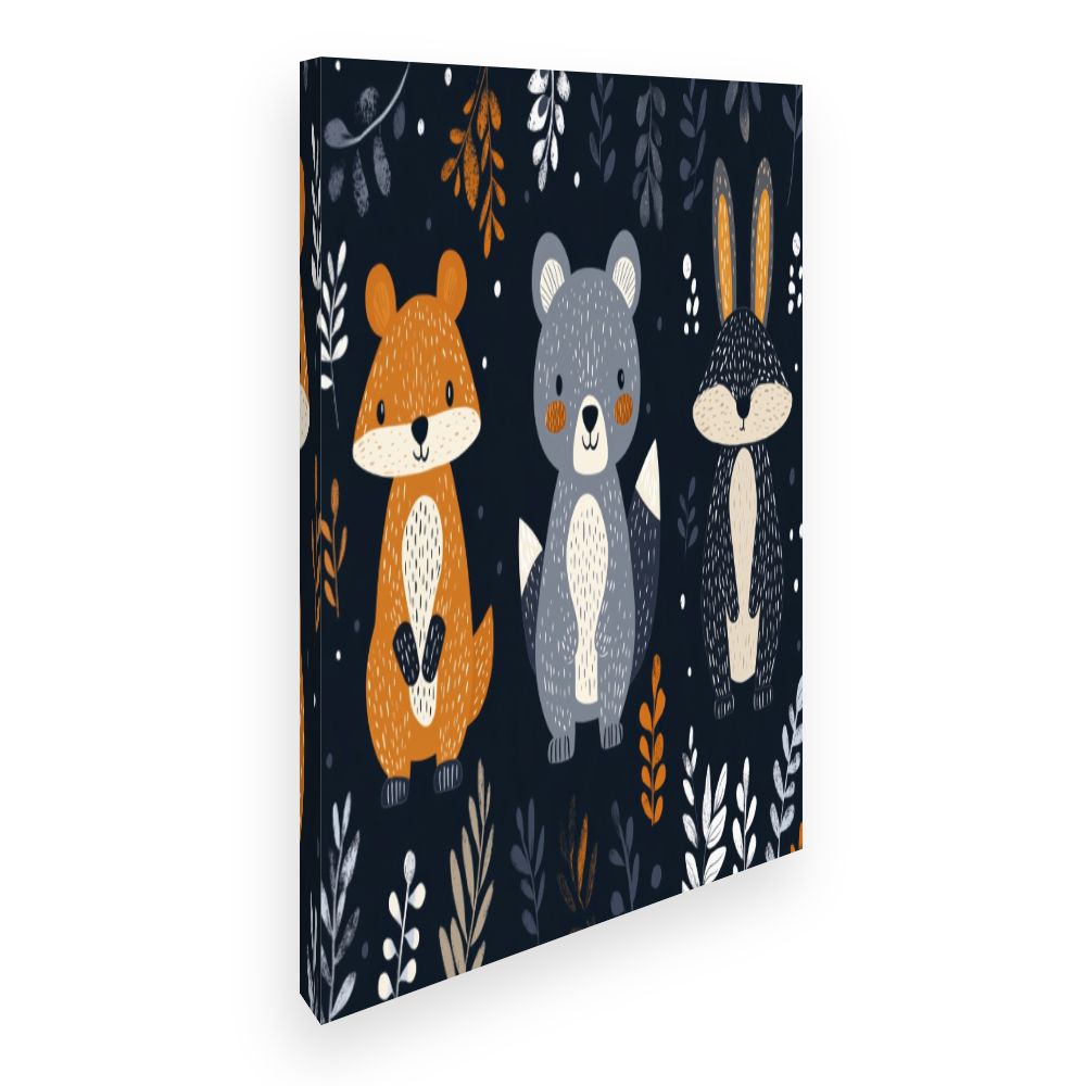 Tableau imprimé pour enfants 'Animaux adorables'