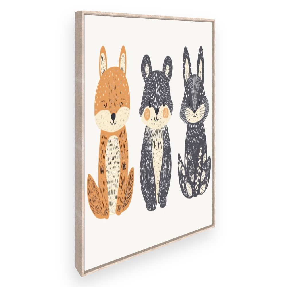 Tableau imprimé pour enfants 'Animaux mignons'