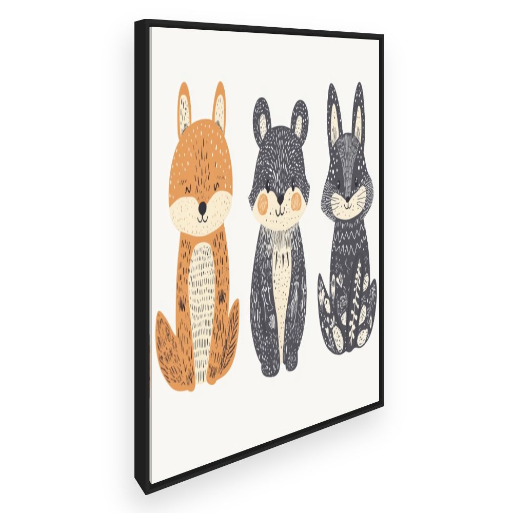 Tableau imprimé pour enfants 'Animaux mignons'