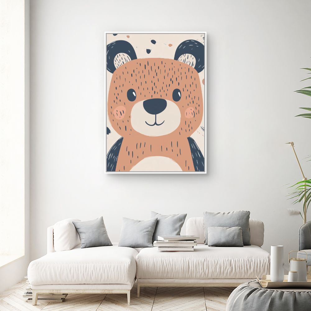 Tableau imprimé pour enfants 'Ours joyeux'