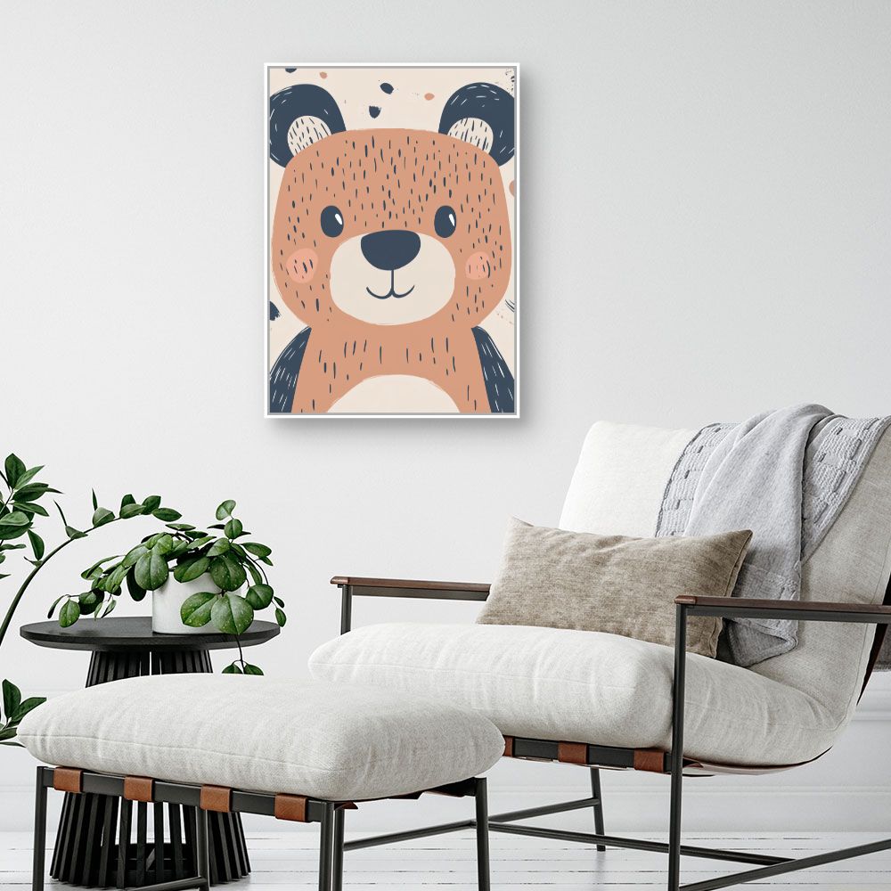 Tableau imprimé pour enfants 'Ours joyeux'