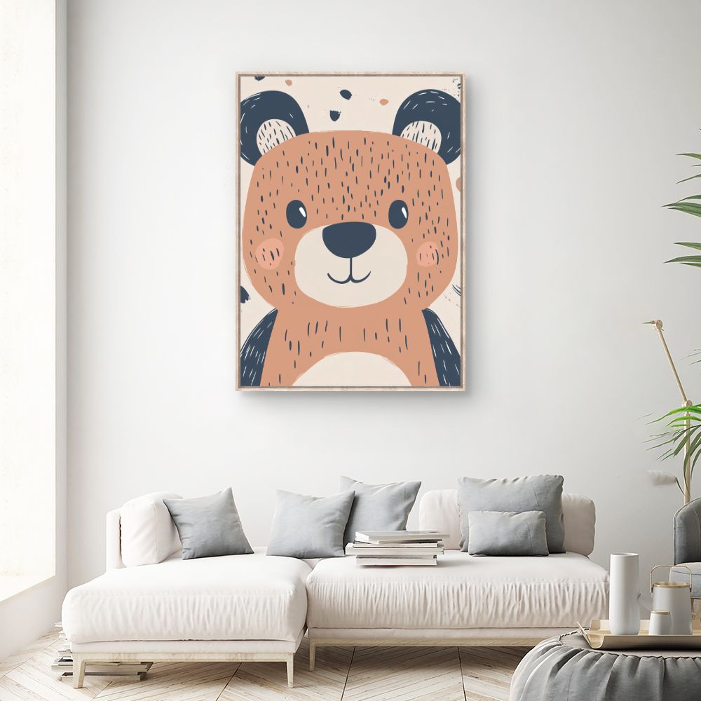 Tableau imprimé pour enfants 'Ours joyeux'