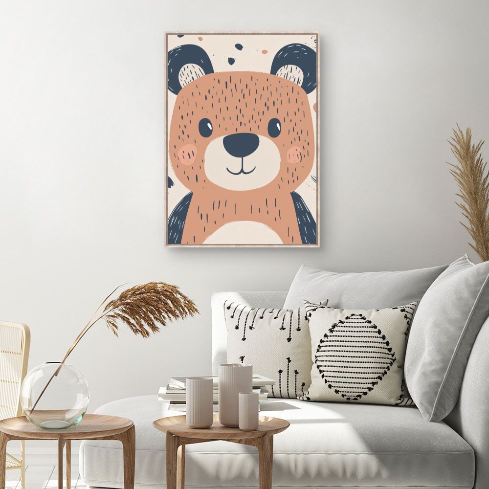 Tableau imprimé pour enfants 'Ours joyeux'