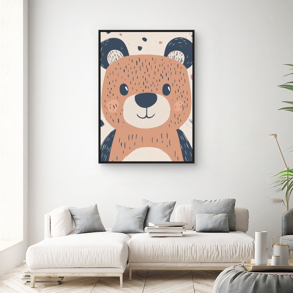 Tableau imprimé pour enfants 'Ours joyeux'