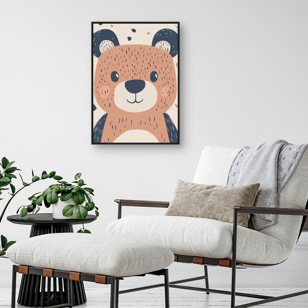 Tableau imprimé pour enfants 'Ours joyeux'