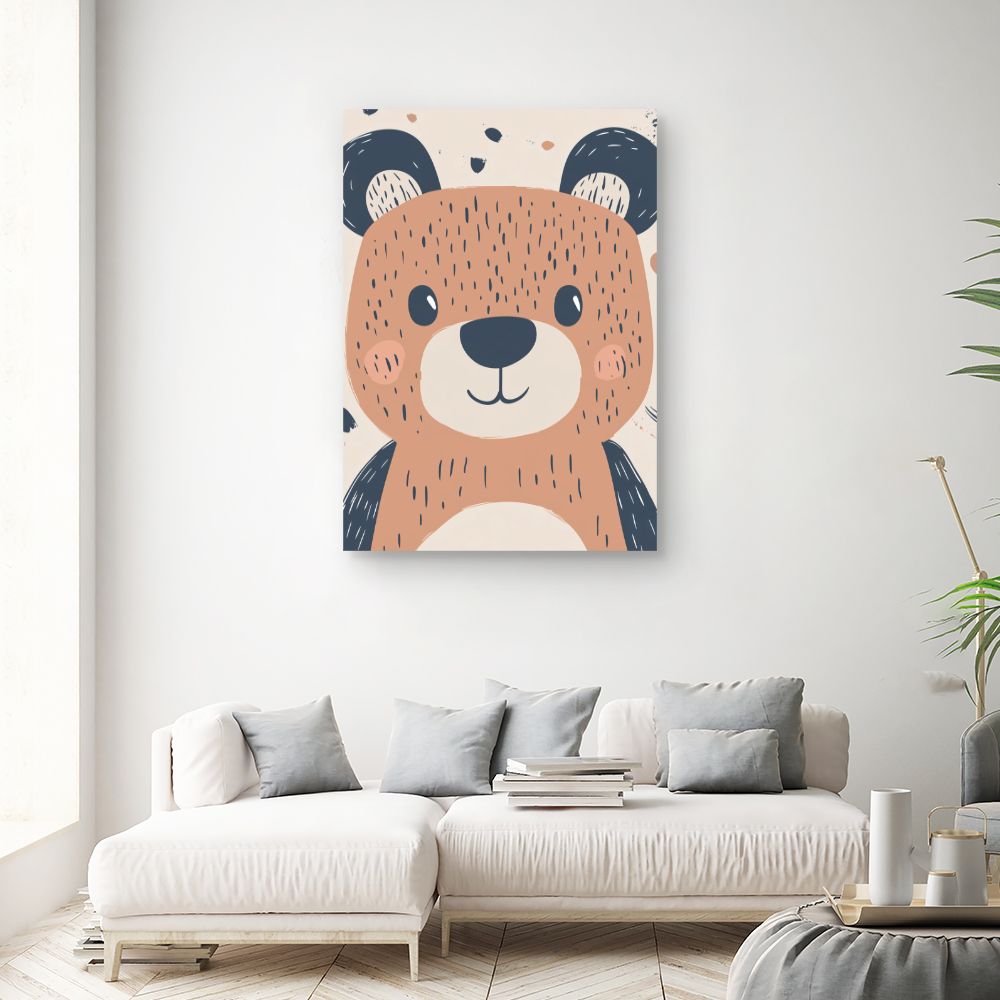 Tableau imprimé pour enfants 'Ours joyeux'