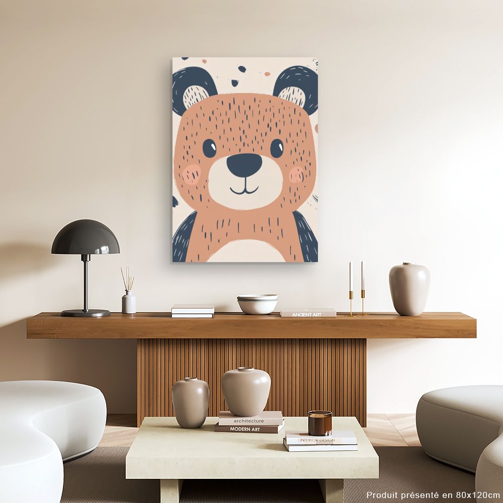 Tableau imprimé pour enfants 'Ours joyeux'