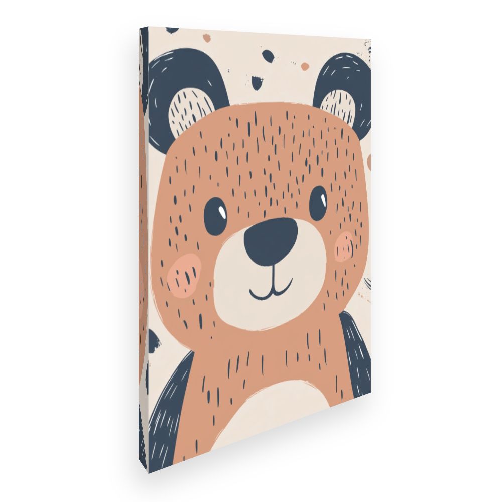 Tableau imprimé pour enfants 'Ours joyeux'