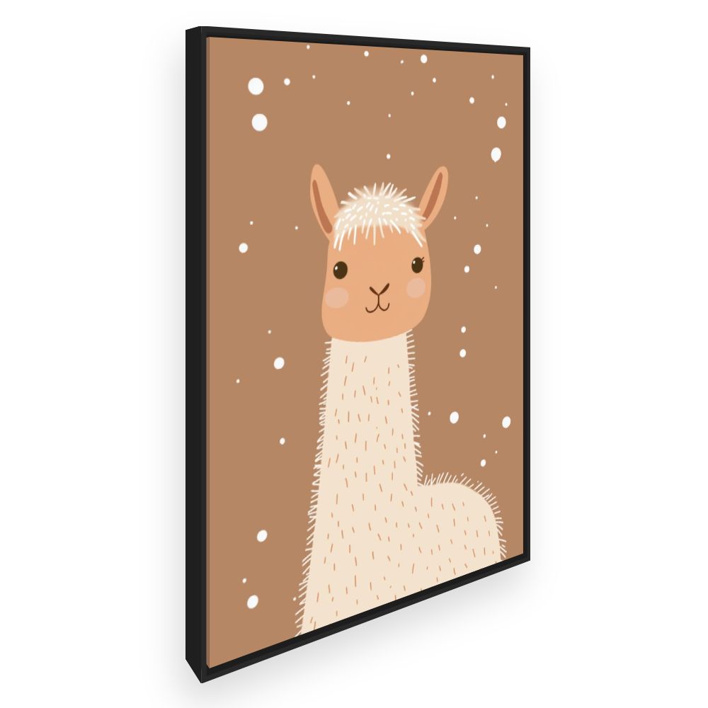 Tableau imprimé pour enfants 'Lama adorable minimaliste'