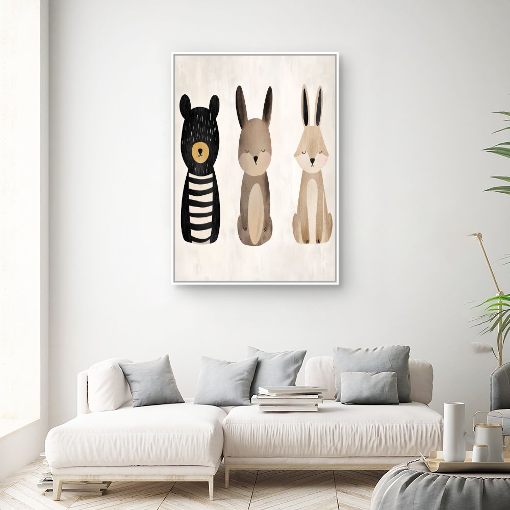 Tableau imprimé pour enfants 'Animaux adorables'