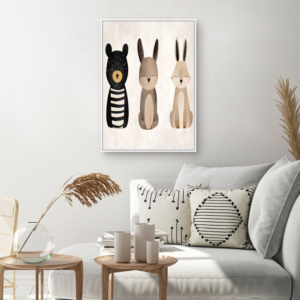 Tableau imprimé pour enfants 'Animaux adorables'