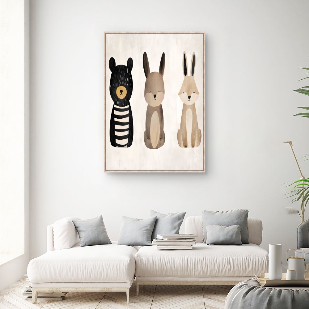 Tableau imprimé pour enfants 'Animaux adorables'
