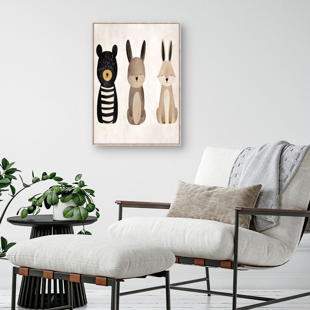 Tableau imprimé pour enfants 'Animaux adorables'