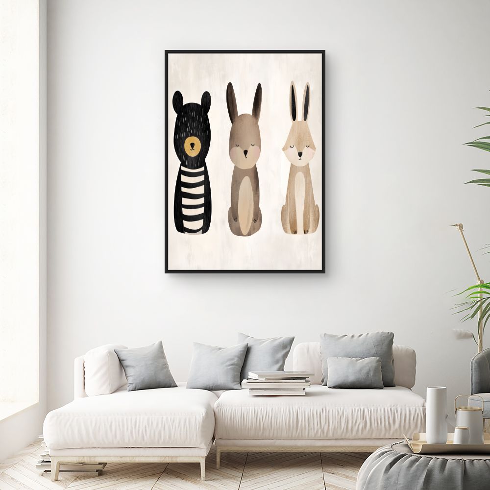 Tableau imprimé pour enfants 'Animaux adorables'