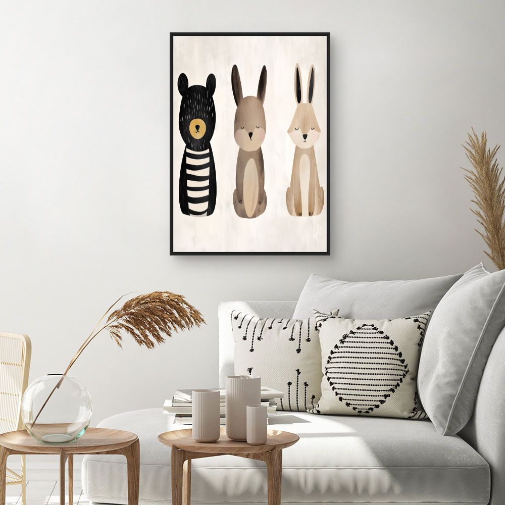 Tableau imprimé pour enfants 'Animaux adorables'