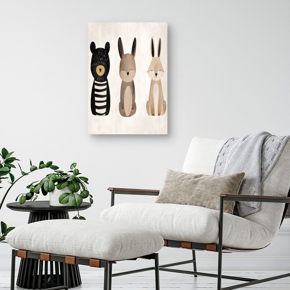 Tableau imprimé pour enfants 'Animaux adorables'