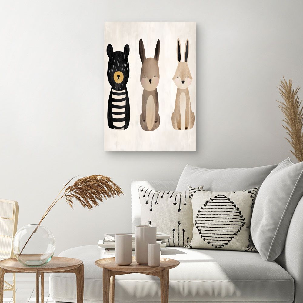 Tableau imprimé pour enfants 'Animaux adorables'