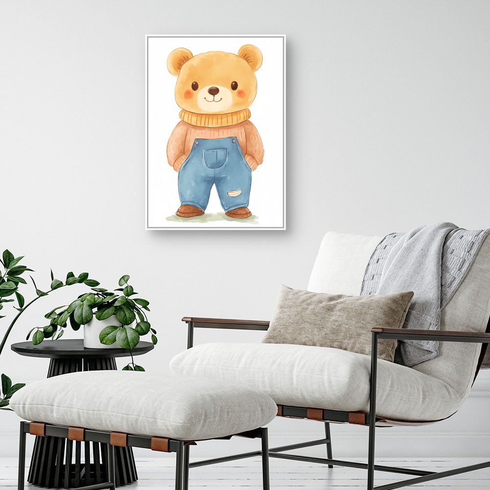 Tableau imprimé pour enfants 'Ourson adorable'