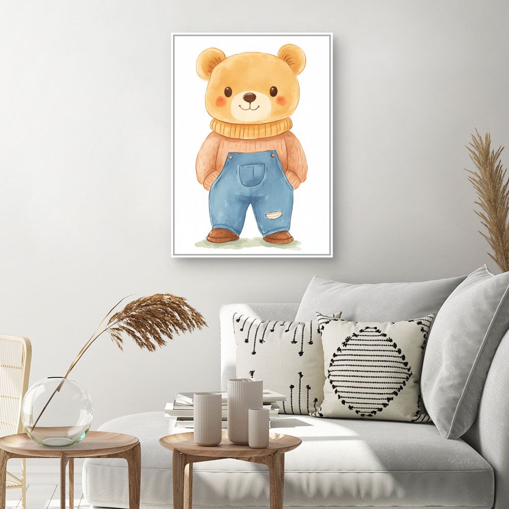 Tableau imprimé pour enfants 'Ourson adorable'