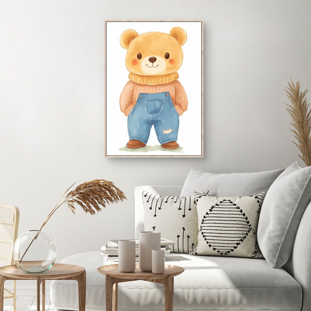 Tableau imprimé pour enfants 'Ourson adorable'