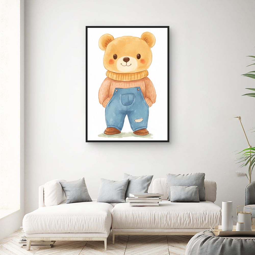 Tableau imprimé pour enfants 'Ourson adorable'