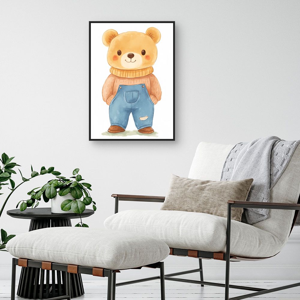 Tableau imprimé pour enfants 'Ourson adorable'