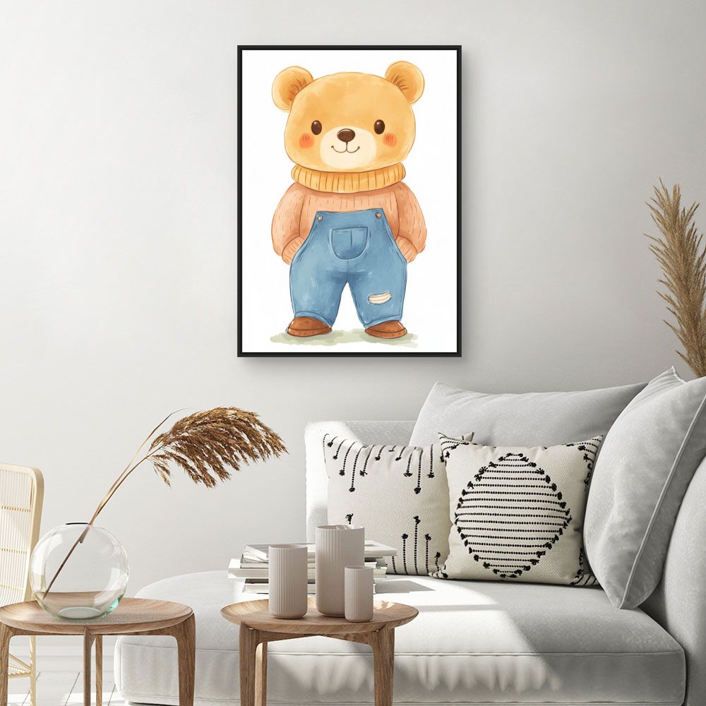 Tableau imprimé pour enfants 'Ourson adorable'
