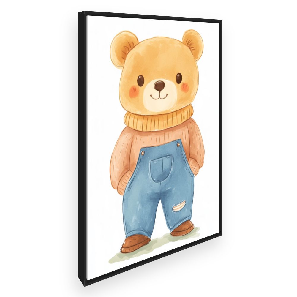 Tableau imprimé pour enfants 'Ourson adorable'