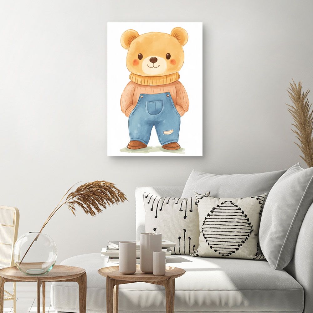 Tableau imprimé pour enfants 'Ourson adorable'