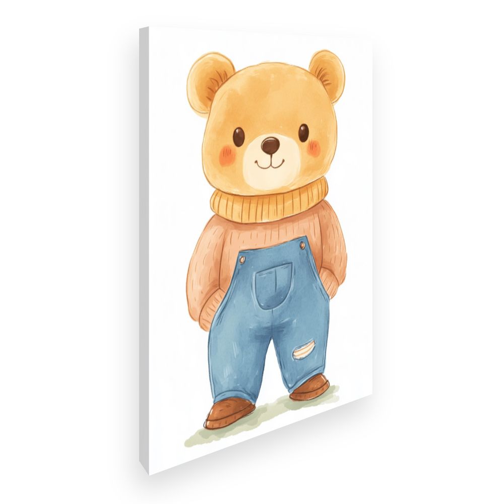 Tableau imprimé pour enfants 'Ourson adorable'