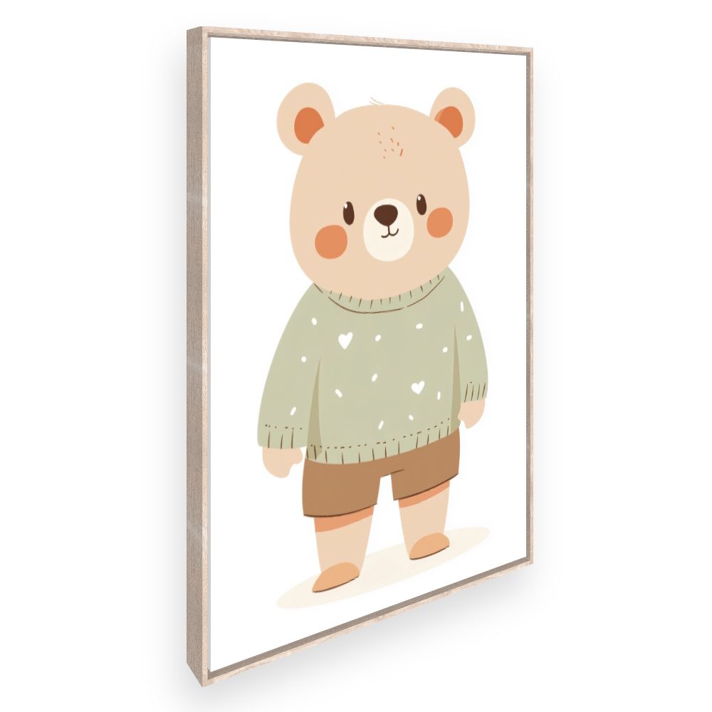 Tableau imprimé pour enfants 'Ours mignon doux'