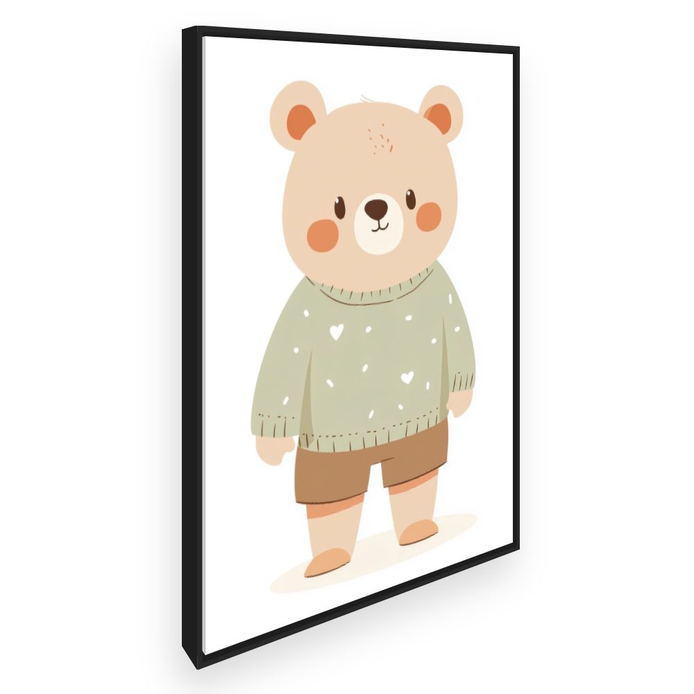 Tableau imprimé pour enfants 'Ours mignon doux'